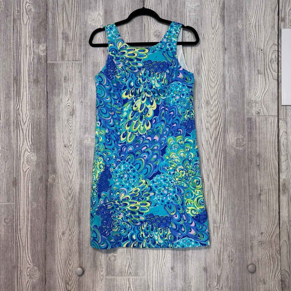 Lilly Pulitzer Vibrant Blue and Green Mini Dress